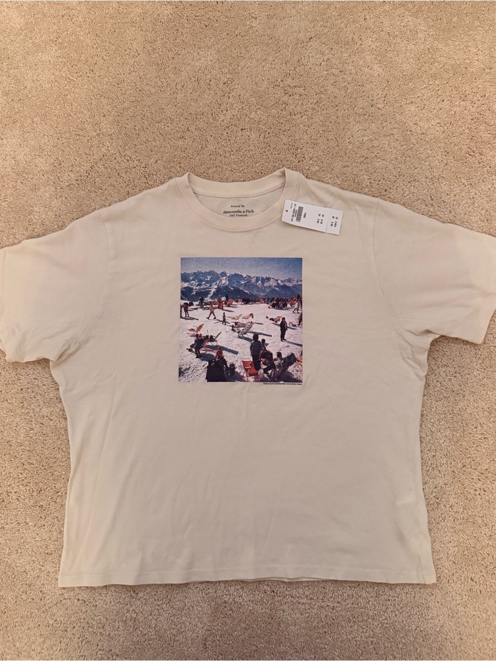 Women's Cream Graphic Crewneck T-Shirt